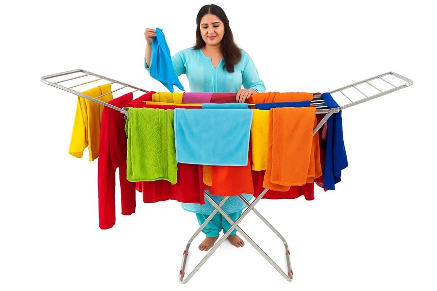 SS Foldable Cloth Drying Rack - Image 2
